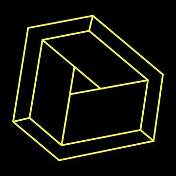 Impossible optical illusion shapes. Optical art object. Impossible figures. Line Stock Illustration