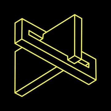 Impossible optical illusion shapes. Optical art object. Impossible figures Stock Illustration