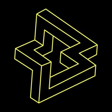 Impossible optical illusion shapes. Optical art objects. Impossible figures 스톡 일러스트