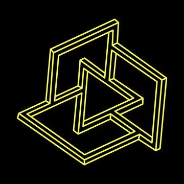 Impossible optical illusion shapes. Optical art objects. Impossible figures Stock Illustration