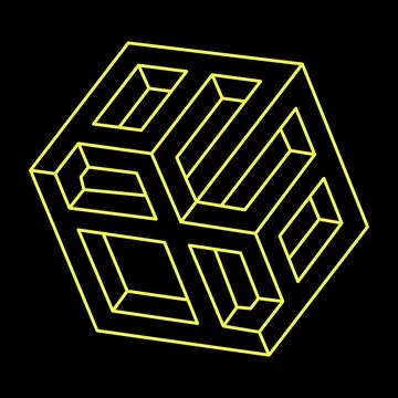 Impossible optical illusion shapes. Optical art object. Geometry. Escher paradox Illustrazione stock