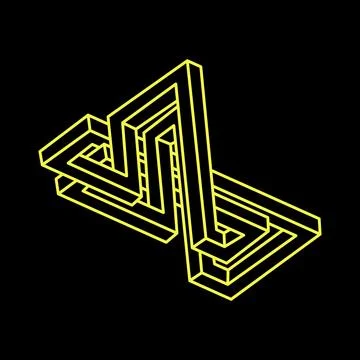 Impossible optical illusion shapes. Optical art objects. Impossible figures Stock Illustration