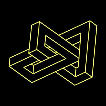 Impossible optical illusion shapes. Optical art object. Impossible figures Stock Illustration