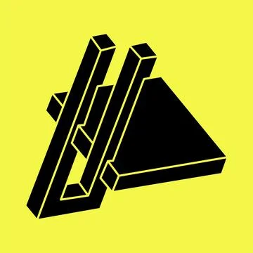 Impossible optical illusion shapes. Unreal geometric objects. Optical art Illustrazione stock