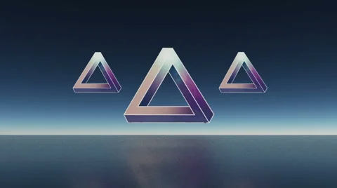 Impossible Penrose triangle Stock Footage 60808396