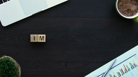 Impossible to possible word made of cubes on table, motivation stop-motion 스톡 동영상 99947704