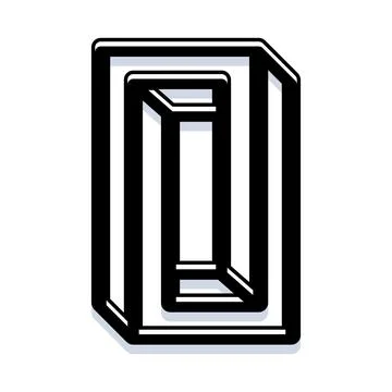 Impossible rectangle abstract shape creating optical illusion Stockillustratie