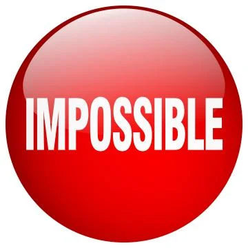 Impossible red round gel isolated push button Stock Illustration