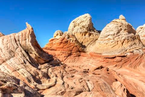 Impossible Rock Formations in the White Pocket Stock Photos