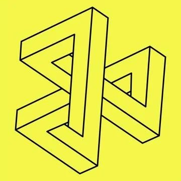 Impossible shape. Abstract eternal geometric object. Impossible endless outline Stock Illustration