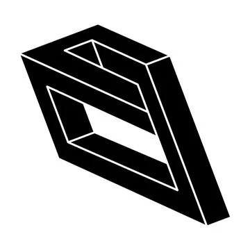 Impossible shape. Isolated on a white background. Vector illustration. Optical Illustrazione stock