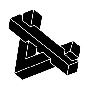 Impossible shape. Isolated on a white background. Vector illustration. Optical Stock Illustration