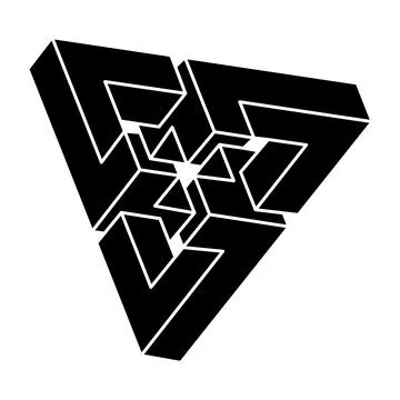 Impossible shape. Isolated on a white background. Vector illustration. Optical Stock Illustration