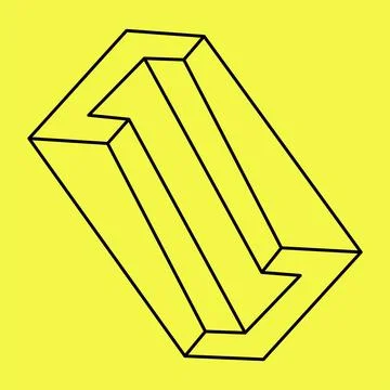 Impossible shape line art. Optical illusion. Endless shape. Abstract infinite Illustrazione stock