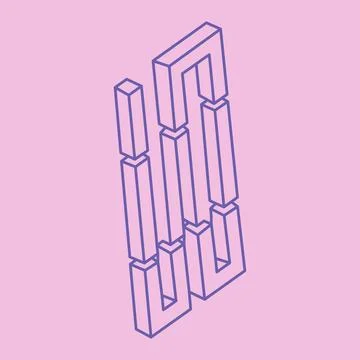 Impossible shape. Line art. Sacred geometry. Optical illusion. Abstract eternal Stock Illustration