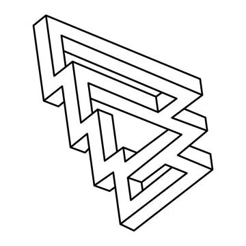 Impossible shape. Line design. Isolated on a white background. Stock Illustration