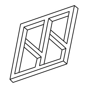 Impossible shape. Line design object. Isolated on a white background. Stock Illustration