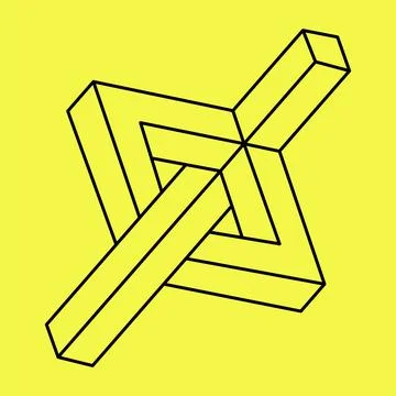 Impossible shape, line design, vector illustration. Stock Illustration