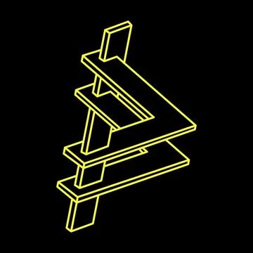 Impossible shape logo design, optical illusion objects. Optical art. Sacred 스톡 일러스트