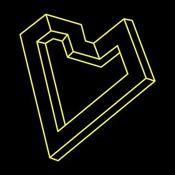 Impossible shape logo design, optical illusion objects. Optical art. Sacred Stock Illustration