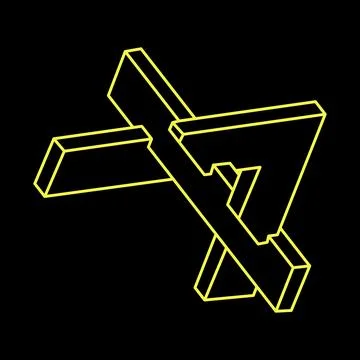 Impossible shape logo design, optical illusion objects. Optical art. Sacred Stock Illustration