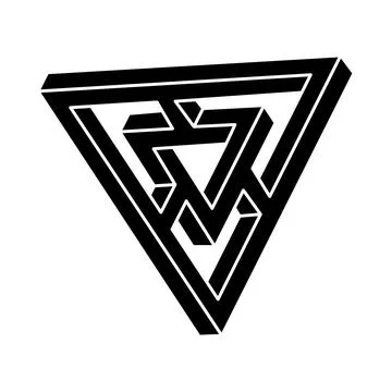 Impossible shape logo design, optical illusion object. Geometry. Optical art Stock Illustration