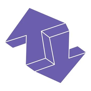 Impossible shape. Logo. Sacred geometry figure. Optical illusion. Abstract Stock Illustration