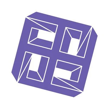 Impossible shape. Logo. Sacred geometry figure. Optical illusion. Abstract Stock Illustration