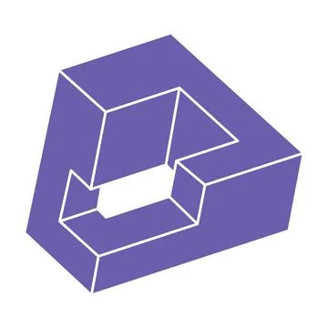 Impossible shape. Logo. Sacred geometry figure. Optical illusion. Abstract Stock Illustration