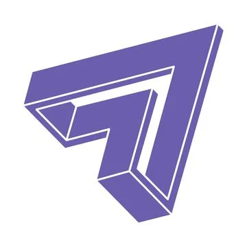 Impossible shape. Logo. Sacred geometry figure. Optical illusion. Abstract Stock Illustration