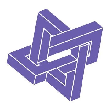 Impossible shape. Logo. Sacred geometry figure. Optical illusion. Abstract Stock Illustration