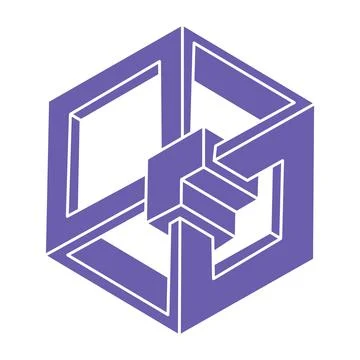 Impossible shape. Logo. Sacred geometry figure. Optical illusion. Abstract Stock Illustration