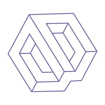 Impossible shape. Logo. Sacred geometry figure. Optical illusion. Abstract Stock Illustration