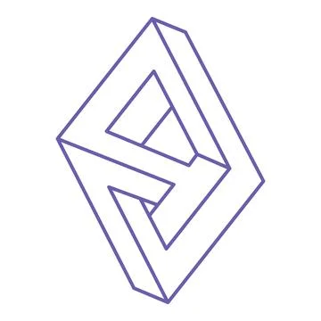 Impossible shape. Logo. Sacred geometry figure. Optical illusion. Abstract Stock Illustration