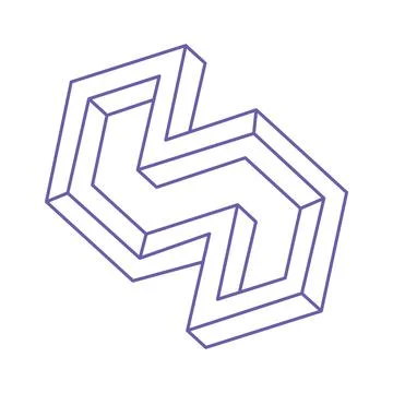 Impossible shape. Logo. Sacred geometry figure. Optical illusion. Abstract Stock Illustration