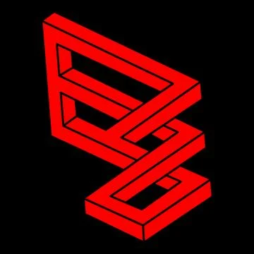 Impossible shape. Logo. Sacred geometry figure. Optical illusion. Abstract Stock Illustration