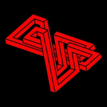 Impossible shape. Logo. Sacred geometry figure. Optical illusion. Abstract Illustrazione stock