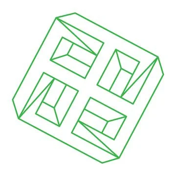 Impossible shape. Logo. Sacred geometry figure. Optical illusion. Abstract Stock Illustration