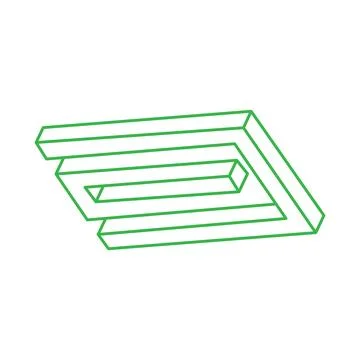 Impossible shape. Logo. Sacred geometry figure. Optical illusion. Abstract Stock Illustration
