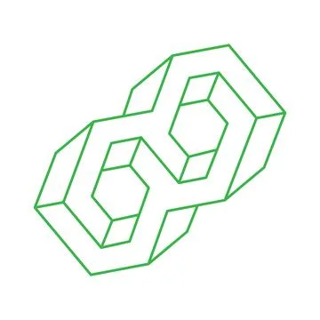 Impossible shape. Logo. Sacred geometry figure. Optical illusion. Abstract Stock Illustration