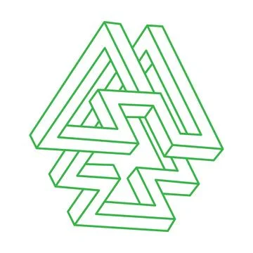 Impossible shape. Logo. Sacred geometry figure. Optical illusion. Abstract Stock Illustration