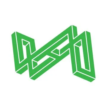 Impossible shape. Logo. Sacred geometry figure. Optical illusion. Abstract Stock Illustration