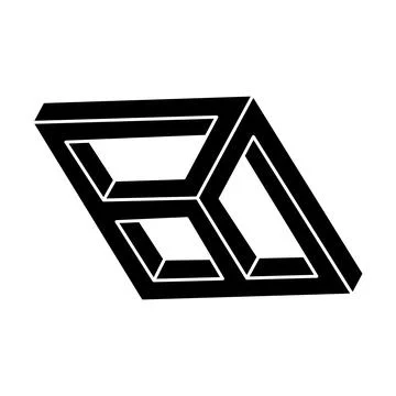 Impossible shape. Optical art. Sacred geometry. Optical illusion figure Stock Illustration