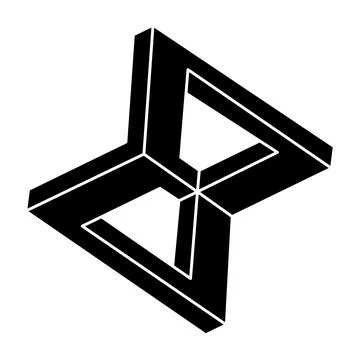 Impossible shape. Optical art. Sacred geometry figure. Optical illusion Stock Illustration