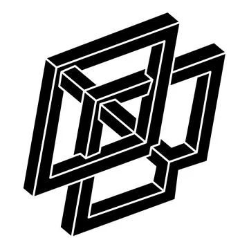 Impossible shape. Optical art. Web design element. Geometric figure. Optical 库存插图