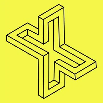 Impossible shape. Optical illusion. Abstract eternal geometric object Stock Illustration