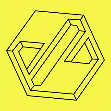 Impossible shape. Optical illusion. Abstract eternal geometric object Illustrazione stock