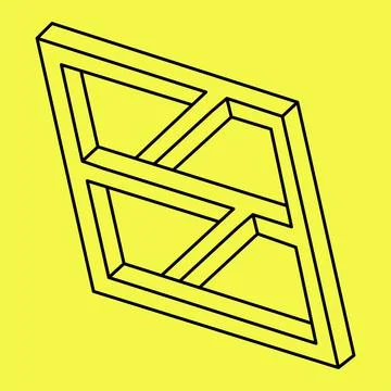 Impossible shape. Optical illusion. Abstract eternal geometric object Stock Illustration