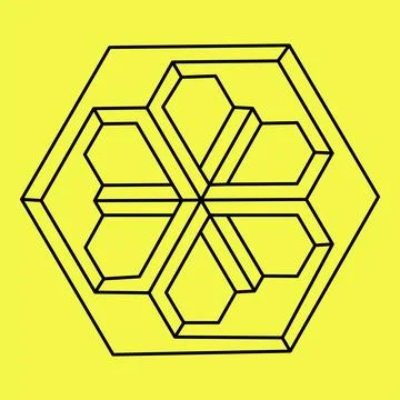 Impossible shape. Optical illusion. Abstract eternal geometric object Stock Illustration
