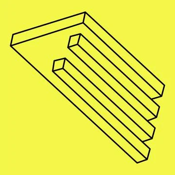 Impossible shape. Optical illusion. Abstract eternal geometric object Stock Illustration